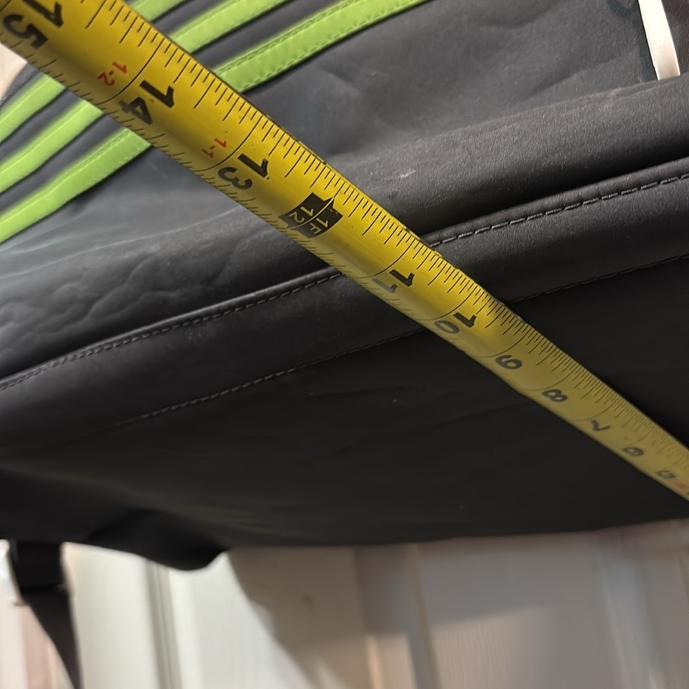 Rare adidas Squad 3-Stripe Duffel Bag Charcoal with Green Stripes - Picture 15 of 15